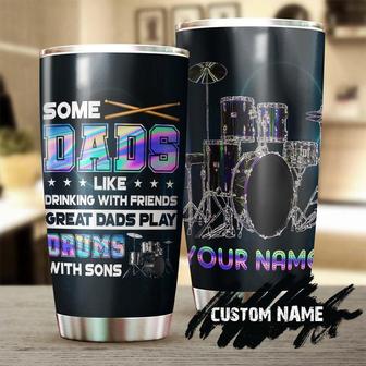 Drum Father Great Dads Play Drums Personalized Tumblerbirthday Christmas Gift Father'S Day Gift From Son Daughter - Thegiftio UK