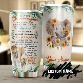 Custom Gift For Granddaughter, Elephant Live Your Life To The Fullest Personalized Stainless Steel 20oz Tumbler grandma Tumbler birthday Gift Christmas From Grandma - Thegiftio UK