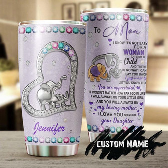 Elephant Mom I Love You So Much Personalized Tumblerbirthday Gift Christmas Gift Mother'S Day Gift For Mom Mother From Daughter - Thegiftio UK