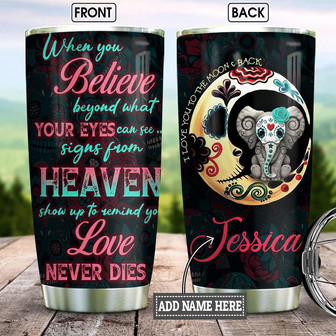 Elephant Sugar Skull Personalized Stainless Steel Tumbler - Thegiftio UK