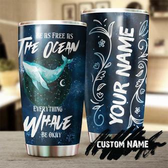 Gift For Her Gift For Him, Everything Whale Be Okay Personalized Stainless Steel Tumbler 20oz, Whale Tumbler Christmas Gift Birthday Gift Meaning Gift - Thegiftio UK