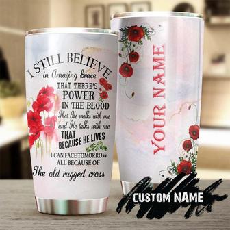 Gift For Him For Her Friends Family, Faith Believe In Amazing Grace Personalized Stainless Steel 20oz Tumbler, birthday Christmas Gift For Jesus Lover Catholic Christians - Thegiftio UK