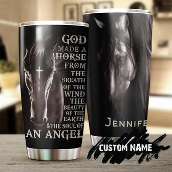 Gift For Him For Her, Faith Horse God Made A Horse From The Breath Of The Wind Personalized Stainless Steel 20oz Tumbler, gift For Horse Lover Horse Rider - Thegiftio UK