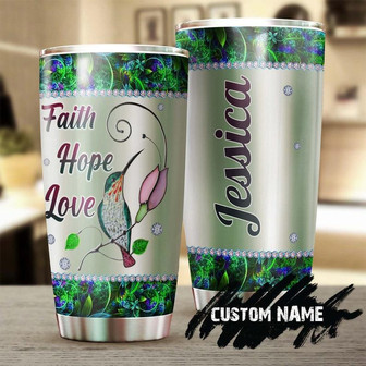 Faith Hummingbird Faith Hope Love Personalized Tumblerbirthday Christmas Gift For Jesus Lover Catholic Christians - Thegiftio UK