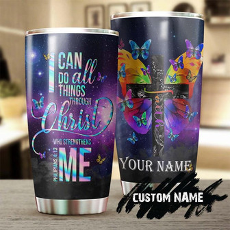 Faith I Can Do All Things Christ Strengthen Me Personalized Tumblerbirthday Christmas Gift For Jesus Lover Catholic Christians - Thegiftio
