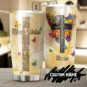 Faith Way Maker Miracle Worker Promise Keeper God Personalized Tumblerbirthday Christmas Gift For Jesus Lover Catholic Christians - Thegiftio UK