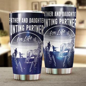 Gift For Dad, Stainless Steel 20oz Tumbler, Father And Daughter Hunting Partner For Life Tumbler birthday Christmas Gift Father's Day Gift For Father For Daughter - Thegiftio UK