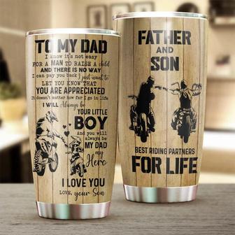 Father Son Biker Always Your Little Boy Always Be My Hero Tumblerbirthday Christmas Gift Father'S Day Gift For Dad From Son - Thegiftio UK
