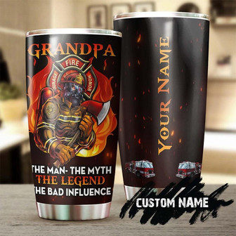 Firefighter Grandpa The Legend Funny Personalized Tumblergrandpa Tumblerbirthday Gift Christmas Gift For Grandpa Grandfather - Thegiftio UK