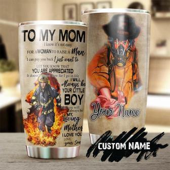 Firefighter Son To Mom You Are Appreciated I Love You Personalized Tumblerbirthday Christmas Mother'S Day Gift For Mom From Son - Thegiftio UK