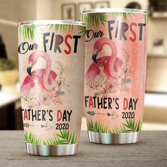 First Father'S Day Gift Custom Year Flamingo Personalized Tumblerdad Tumblerbirthday Christmas Gift Father'S Day Gift For New Dad - Thegiftio UK