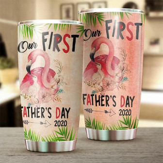 First Father'S Day Gift Custom Year Flamingo Personalized Tumblerdad Tumblerbirthday Christmas Gift Father'S Day Gift For New Dad - Thegiftio