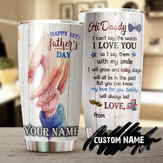 First Fathers Day Gift Dad Hand Personalized Tumblerbirthday Christmas Gift Father'S Day Gift For New Father Dad - Thegiftio UK