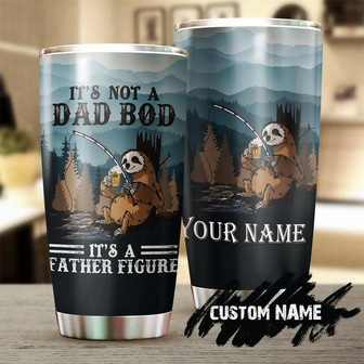 Fishing Dad Bod Sloth Personalized Tumblerbirthday Christmas Father'S Day Gift For Dad From Son Daughter - Thegiftio UK