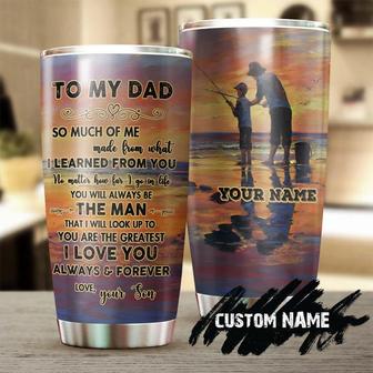 Fishing Dad Teach Me Everything Personalized Tumblerbirthday Christmas Gift Father'S Day Gift For Father Dad From Son Fishing Friend Lover - Thegiftio UK