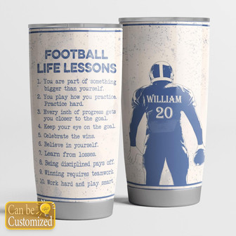Football Life Lessons Personalized Tumbler - Thegiftio UK