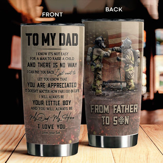 From Father To Son Firefighter Tumbler - Thegiftio UK