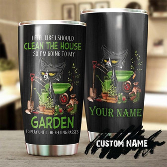 Gardening Cute Cat Personalized Steel Tumbler Gardening Tumbler Gardener Gift Gift For Her Gardenholic Tumbler Garden Lover Gift - Thegiftio