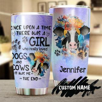 Girl Love Dogs And Cows Lover Personalized Tumbler Gift For Dog Mom Gift Gift For Gift For Dog Lover Cow Lover Unique Birthday Gift - Thegiftio UK