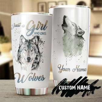 Girl Loves Wolves Personalized Stainless Steel Tumbler Wolf Lover Tumbler Birthday Gift Gift For Her Meaningful Gift - Thegiftio UK