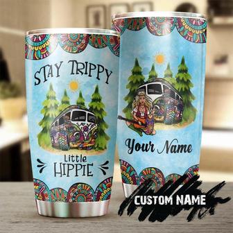 Gift For Him For Her For Hippie Friend, Girl Stay Trippy Little Hippie Hippie Van Personalized Stainless Steel Tumbler 20oz Tumbler boho gypsy Gift Bohemian Gift For Her - Thegiftio UK