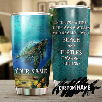 Girls Loves Beach And Turtle Personalized Tumblerturtle Presentunique Tumblerbirthday Christmas Gift For Turtle Lover - Thegiftio UK