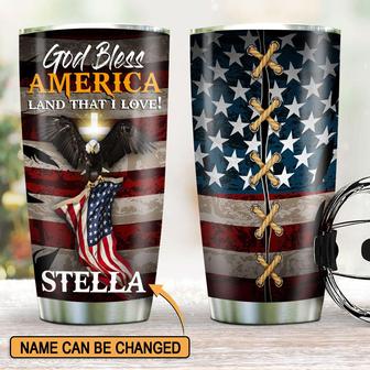 God Bless America Land That I Love Unique Personalized Eagle Stainless Steel Tumbler - Thegiftio UK