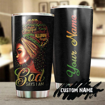 God Said I Am Gorgeous Bible Personalized Tumbler Black Women Tumbler Birthday Gift Christmas Gift For Black Womenblack Women Present - Thegiftio UK