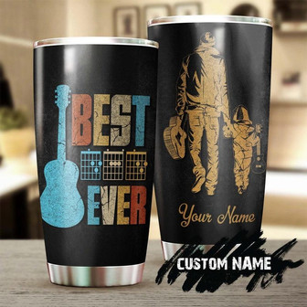 Guitar Best Dad Ever Personalized Tumblerbirthday Gift Christmas Gift Father'S Day Gift For Guitar Dad Father From Son Daughter - Thegiftio UK