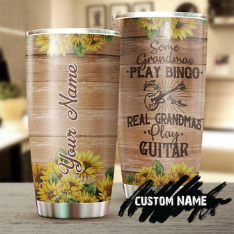 Guitar Real Grandma Plays Guitar Sunflower Funny Personalized Tumblerbirthday Gift Christmas Gift For Grandma - Thegiftio UK