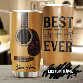 Guitar Surface Best Dad Ever Personalized Tumblerbirthday Gift Christmas Gift Father'S Day Gift For Guitar Dad Father From Son Daughter - Thegiftio UK