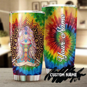 Gift For Women Wife Friend, Meditation Hippie Yoga Stainless Steel 20oz Tumbler, Art Personalized Stainless Steel Tumbler Yoga Tumbler Birthday Gift - Thegiftio UK