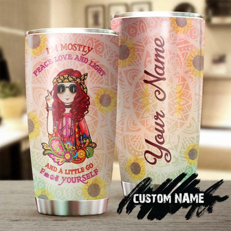 Hippie Girl Peace Love Personalized Tumblerboho Hippie Tumblergypsy Gift Bohemian Gift Hippie Gift For Her Present For Hippie Friend - Thegiftio UK
