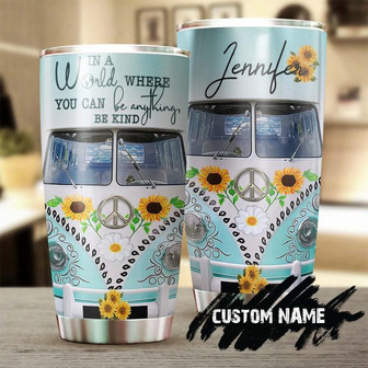 Hippie Van Road Trip Be Kind Personalized Tumblerboho Tumblergypsy Gift Bohemian Gift For Her Gift For Hippie Friend - Thegiftio UK