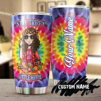 Gift For Hippie Friend Mom Grandma Daughter Wife, Hippie Woman Stainless Steel Tumbler 20oz, Don't Worry Be Hippie Personalized Tumbler, boho gypsy Gift Bohemian Gift For Her - Thegiftio UK