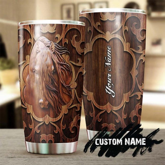 Horse Beautiful Mane Wood Style Personalized Tumblergift For Horse Lover Horse Ridergift For Her Gift For Him - Thegiftio