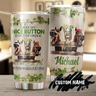 gift For Her Gift For Him, Horses Stainless Steel Tumbler 20ozTumbler, Sorry My Nice Button Is Out Of Order Funny Horse Personalized Travel Tumbler gift For Horse Lover Horse Rider - Thegiftio UK