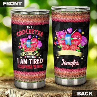 Gift For Her I Am A Crocheter Personalized Stainless Steel Tumbler crochet Knitting Tumbler Special Birthday Gift Present For Crocheter - Thegiftio UK