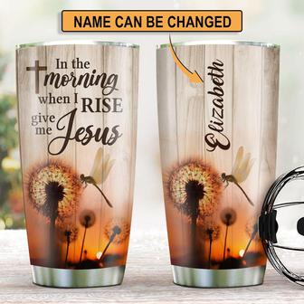 In The Morning When I Rise Give Me Jesus Beautiful Personalized Dandelion Stainless Steel Tumbler - Thegiftio UK
