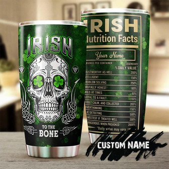 Gift For him Gift For Her, Irish Stainless Steel 20oz Tumbler, Skull To The Bone Personalized Tumbler skull Birthday Gift Christmas Gift Mother's Day Gift - Thegiftio UK