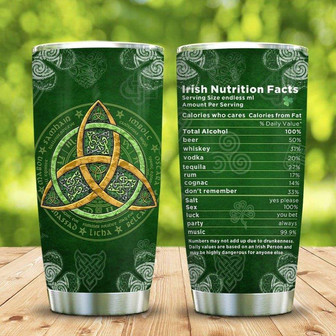 Irish Triquetra Nutrition Facts Tumbler - Thegiftio