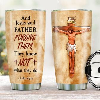 Jesuss Last Words Special Cross Stainless Steel Tumbler - Thegiftio UK