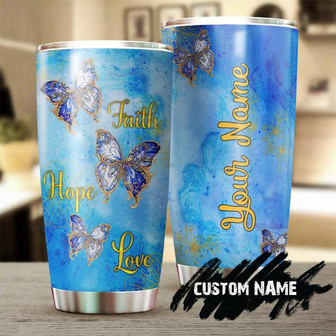 Jewelry Butterfly Faith Hope Love Personalized Tumblerbirthday Christmas Gift For Jesus Lover Catholic Christians - Thegiftio UK