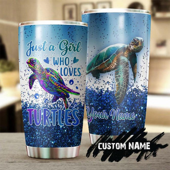 Just A Girl Who Loves Turtles Personalized Tumblerunique Tumblerbirthday Christmas Gift For Turtle Lover Gift For Her - Thegiftio UK