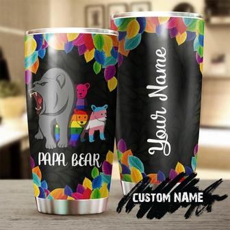 Lgbt Papa Bear Daddy Personalized Tumblerbirthday Gift Christmas Gift Father'S Day Gift For Father Dad From Lgbt Son Daughter - Thegiftio UK
