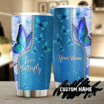 Love Butterflies Personalized Tumblerbirthday Gift Christmas Gift For Butterfly Lover For Her - Thegiftio UK