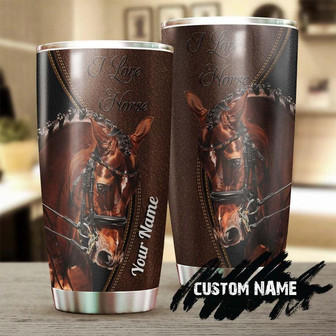Love Horses Leather Personalized Tumblergift For Horse Lover Horse Ridergift For Her Gift For Him - Thegiftio UK