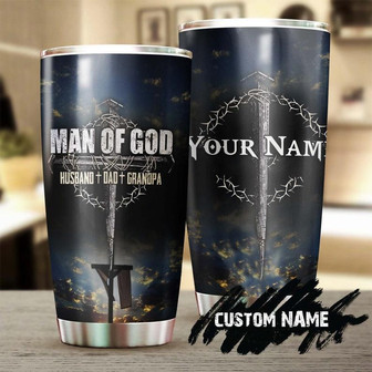 Man Of God Husband Dad Grandpa Catholic Christians Personalized Tumblergrandpa Tumblerbirthday Gift Christmas Gift For Grandpa Grandfather - Thegiftio UK