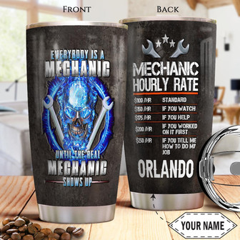 Mechanic Skull Personalized Stainless Steel Tumbler - Thegiftio UK
