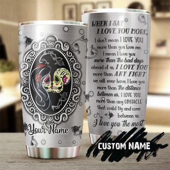 Metal Skull Couple Love You The Most Personalized Tumblerskull Tumblerskull Birthday Gift Christmas Gift For Husband For Wife For Lover - Thegiftio UK